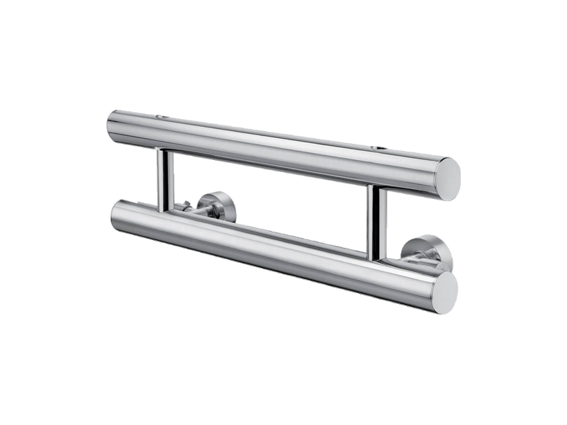 Heated towel rail 2 bars Omega Small L600 mm chrome brass, class 2, IP44,  40 W - Haccess - Haccess