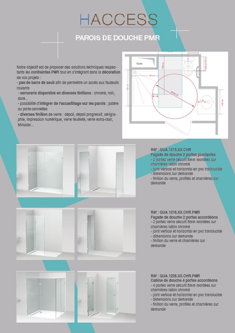 Parois de douche PMR